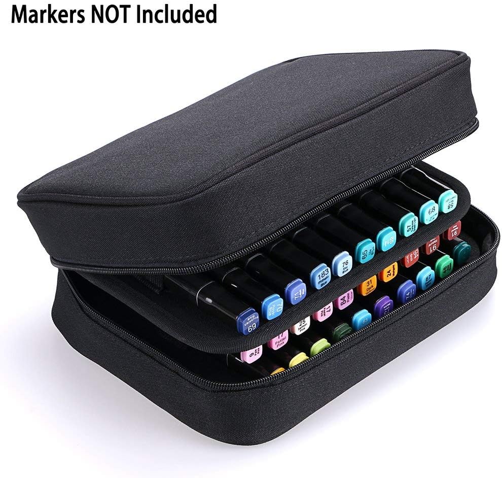 40 Slots Art Marker Carrying Case Lipsticks Organizer Black