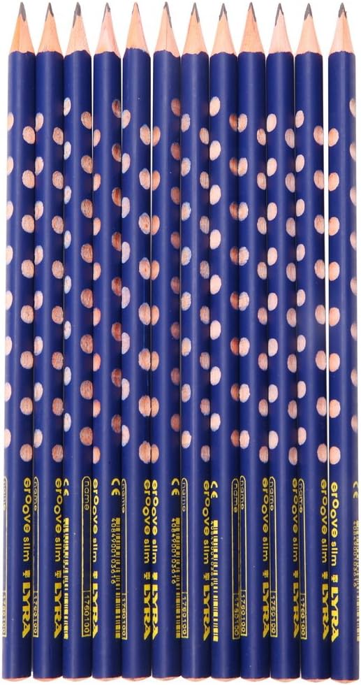 LYRA Groove Slim Wooden HB/2B/2H Graphite Pencils,12 Pack