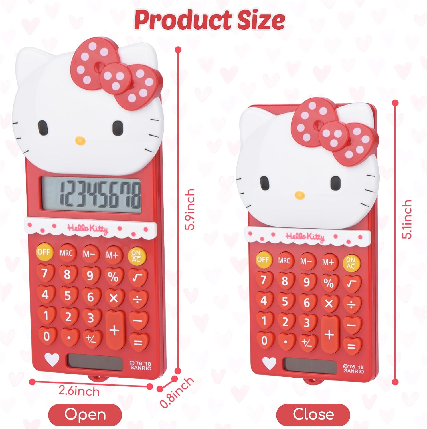 Cute Cat Kitty Kids Calculator 8 Digit with LCD Display