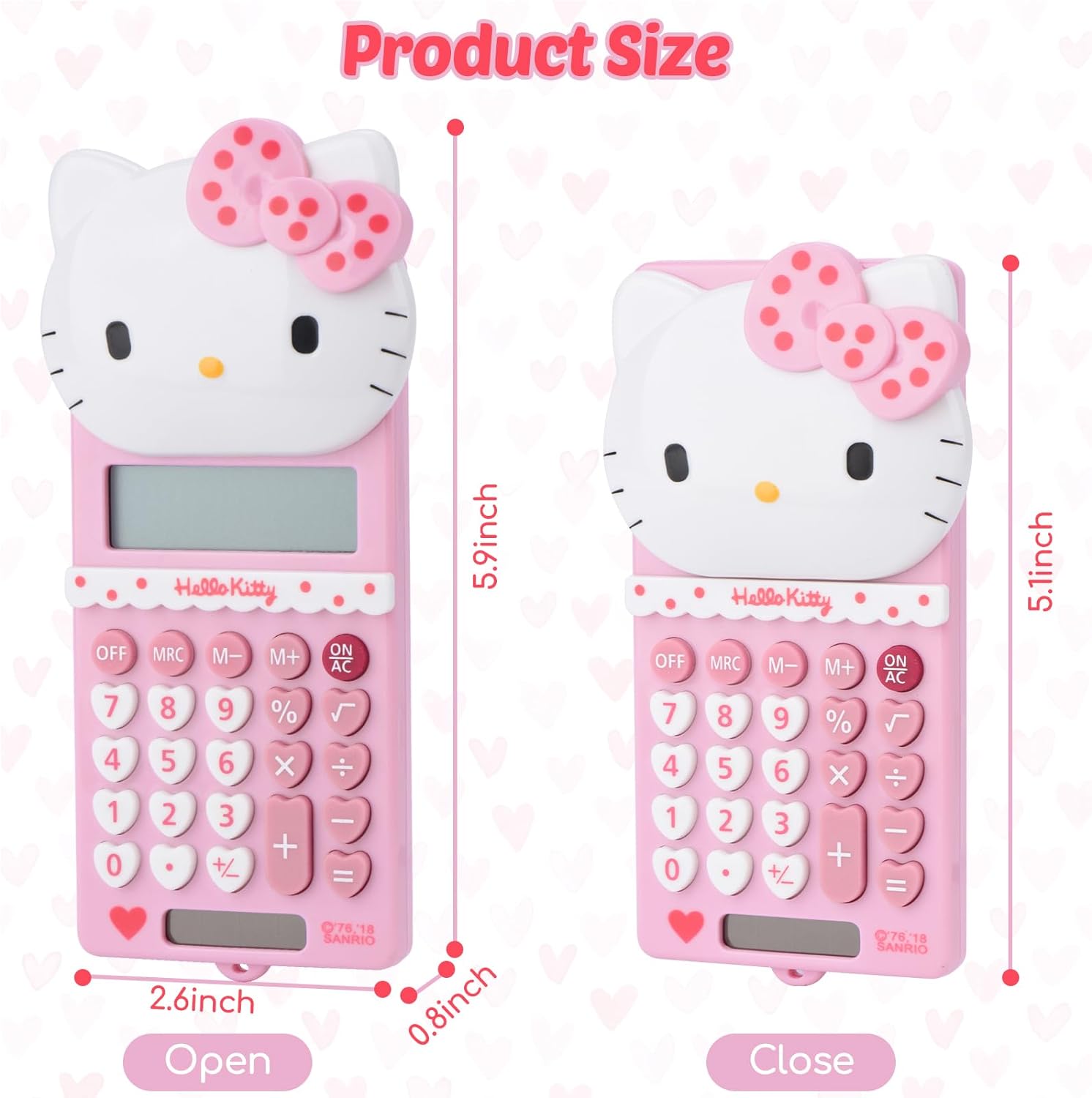 Cute Cat Kitty Kids Calculator 8 Digit with LCD Display