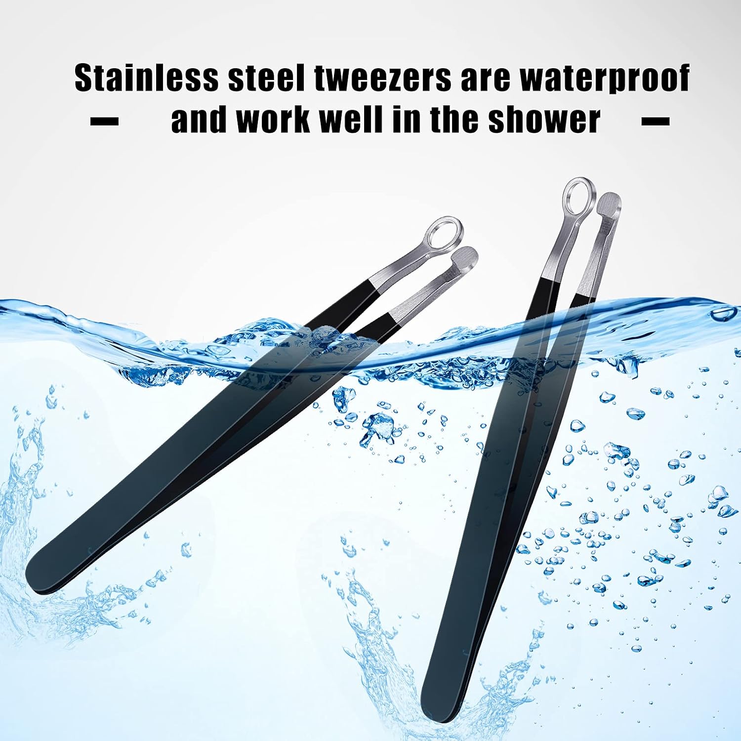 Nose Hair Tweezers Stainless Steel Round Head 2 Pack