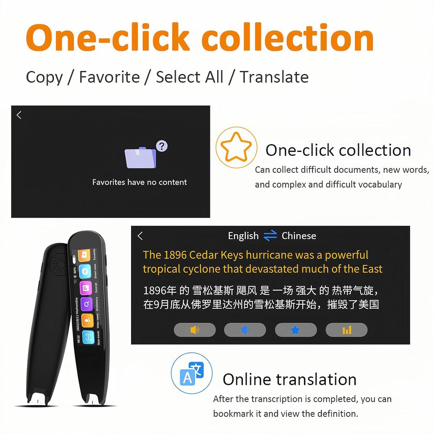 125 Language Digital Translation Scanning Pen Smart Scanner Translator Device