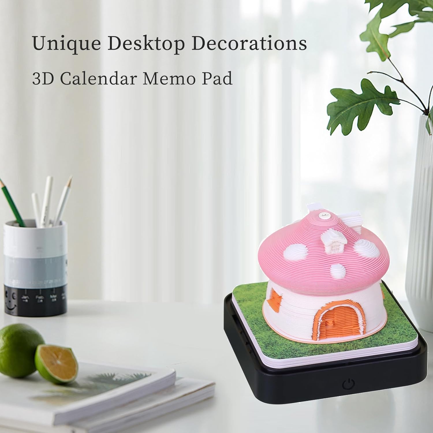 2024 Time Piece Mushroom Calendar Memo Pad with LED Lights