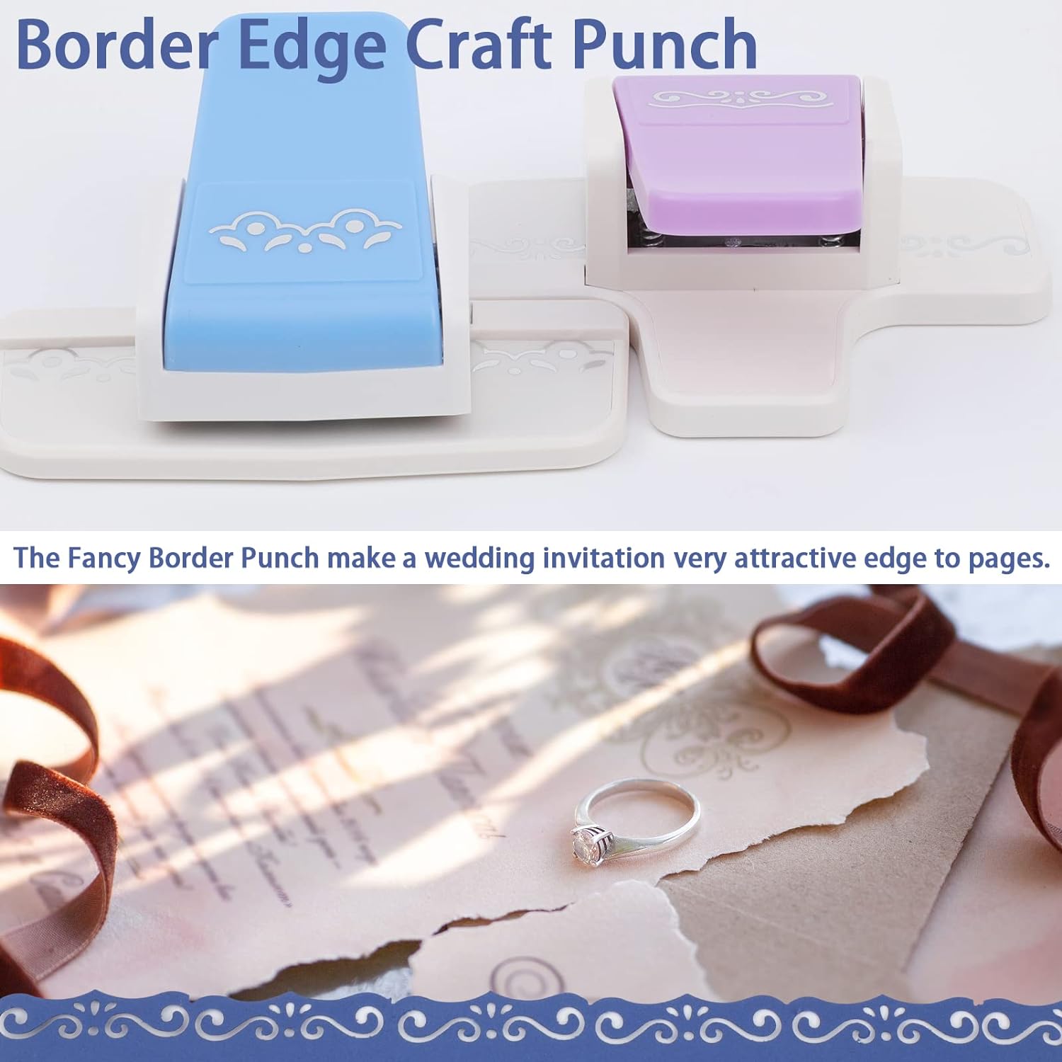 2 Pieces Border Punch for DIY Paper Crafts Scrapbooking Cards