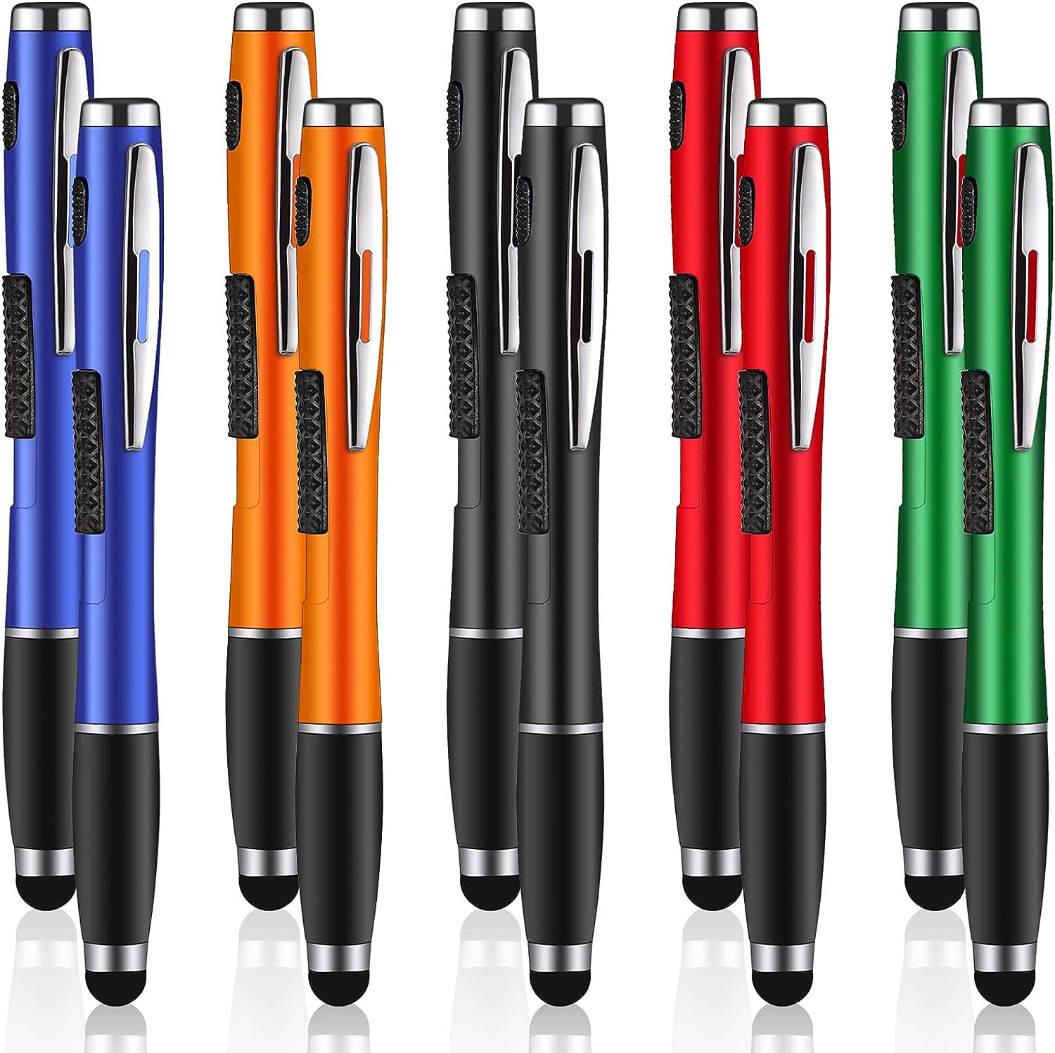 10PCS Stylus Pens with Light 2in1 Touch Screen Ballpoint Pens