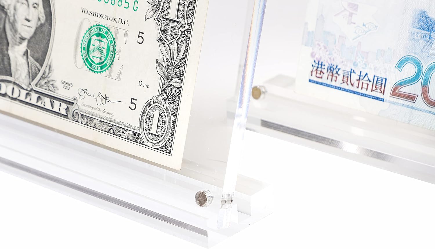 Acrylic Dollar Bill Frame Money Holder 2 Pack