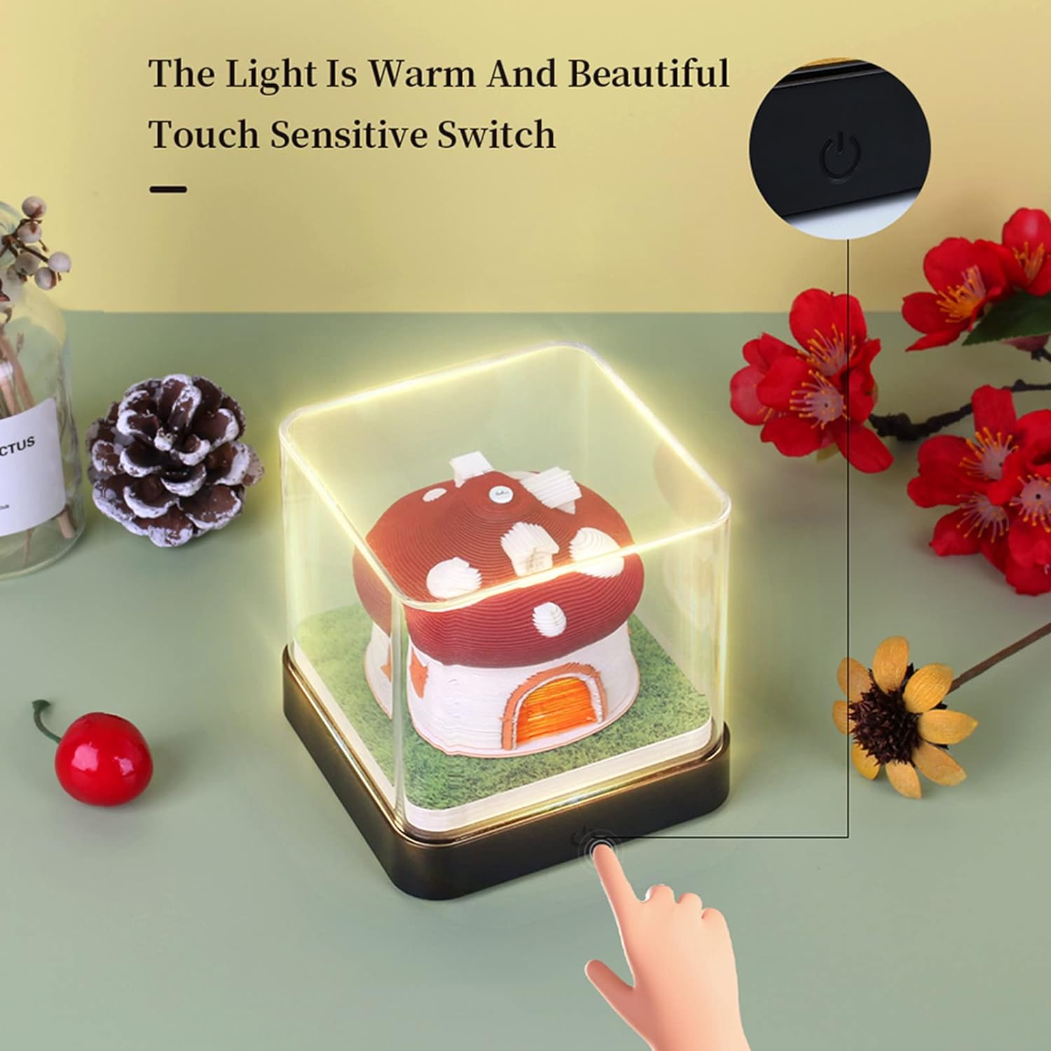 2024 Time Piece Mushroom Calendar Memo Pad with LED Lights