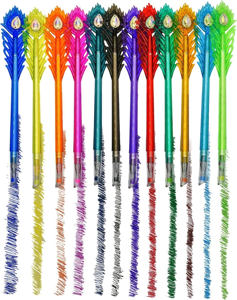 12 Colors Peacock Feather Gel Pens