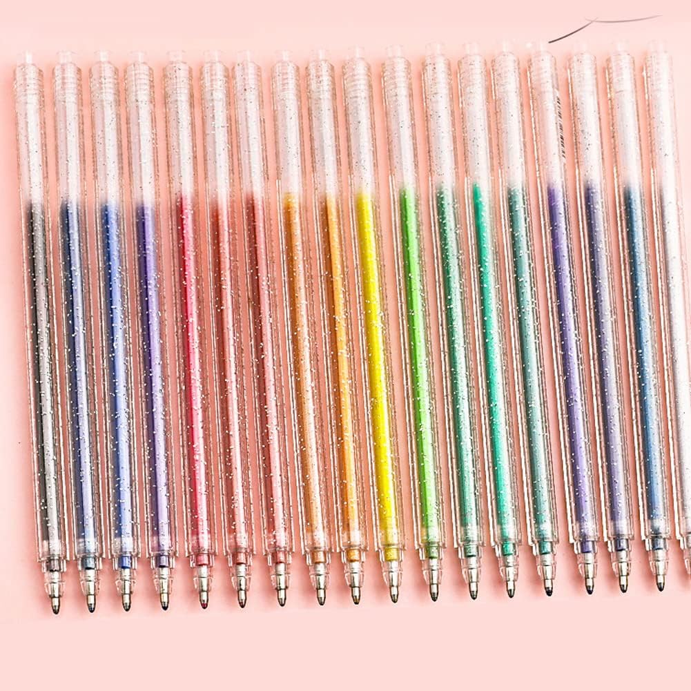 6/12/18 Colors Glitter Pen Set for Kids Adult Coloring Drawing Crafting Doodling