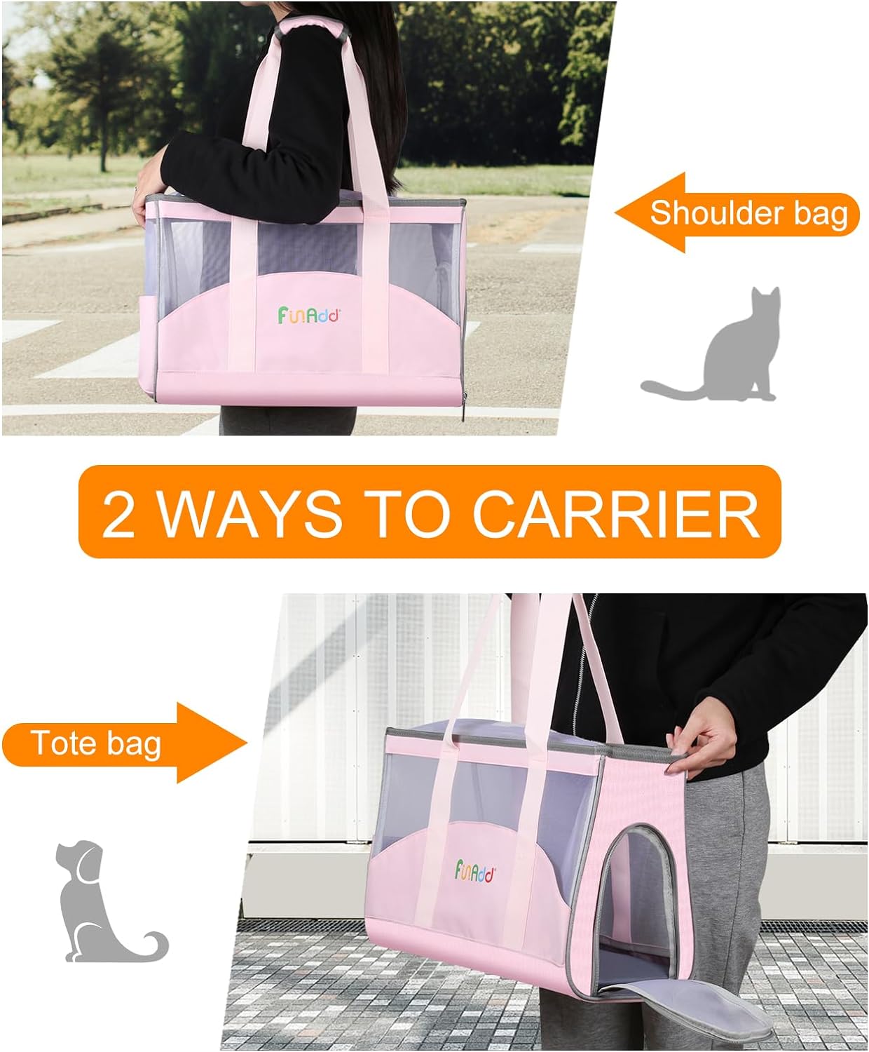 FunAdd Pet Pet Carrier,Airline Approved,for Small Dogs and Cats