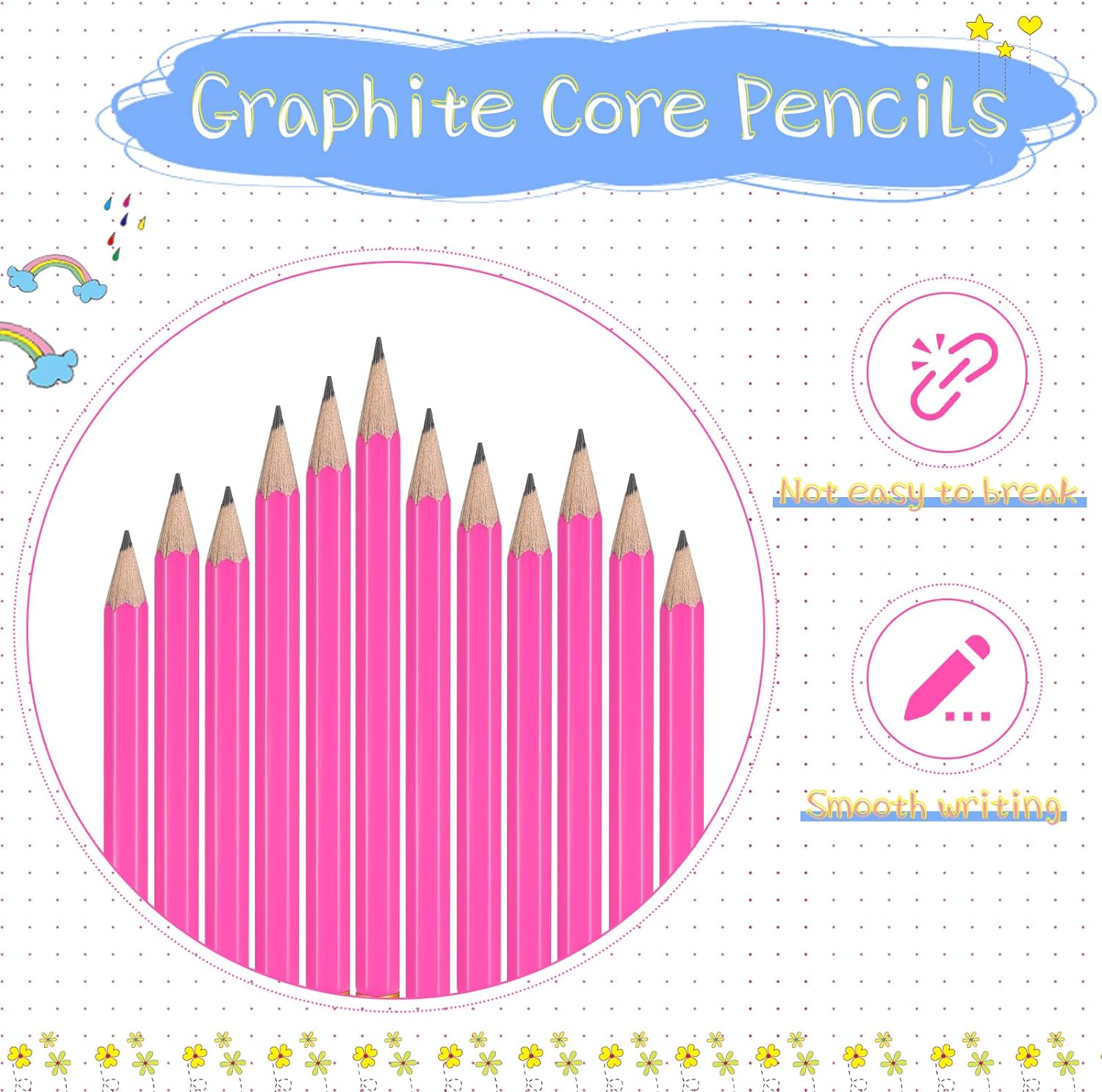 48 Pieces Golf Short Pencils with Eraser for Kids