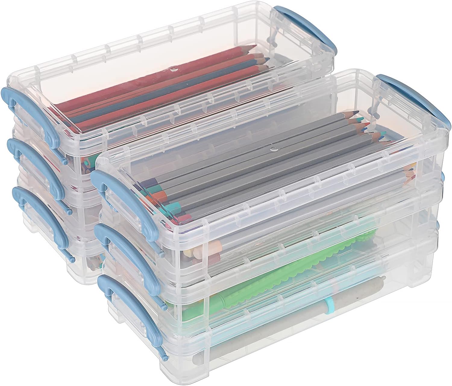 6 Large Capacity Pencil Box,Office Supplies Storage Organizer Box