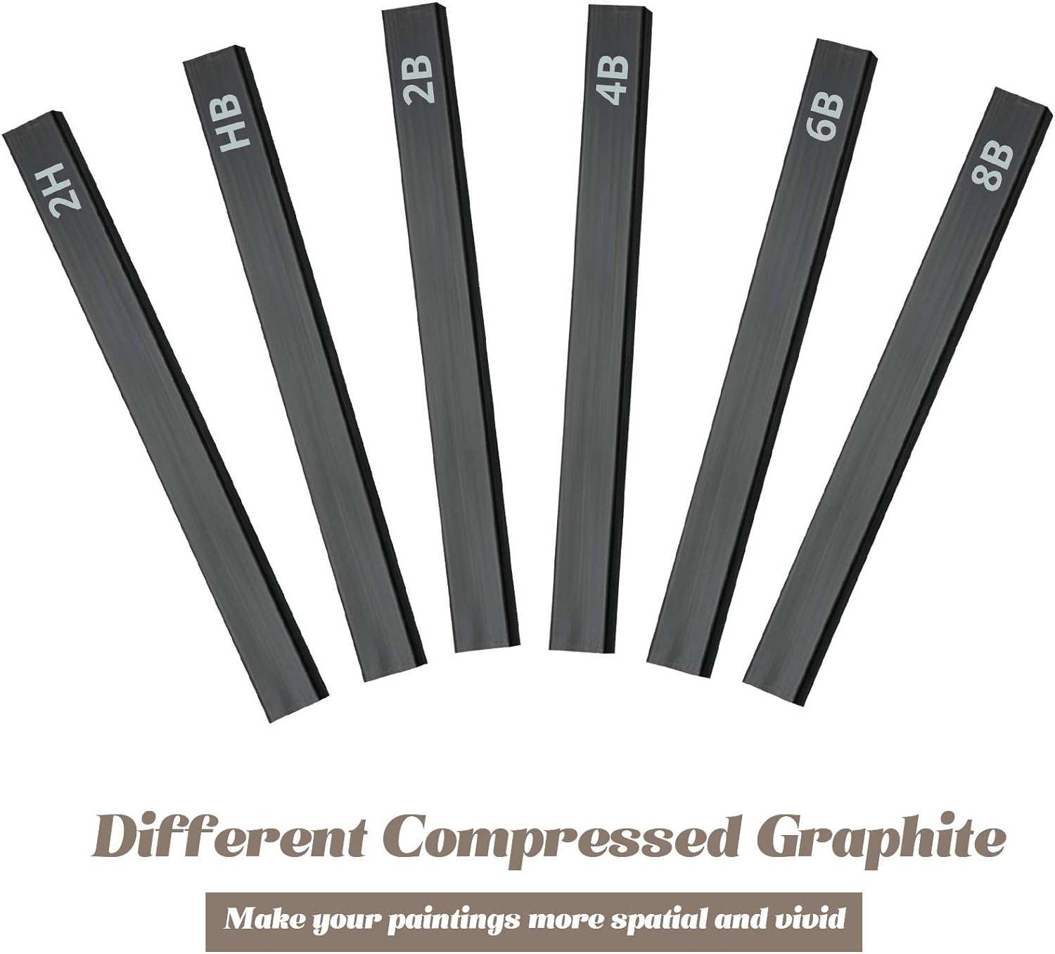 12Pcs Graphite Compressed Charcoal Sticks Drawing Pencils Set