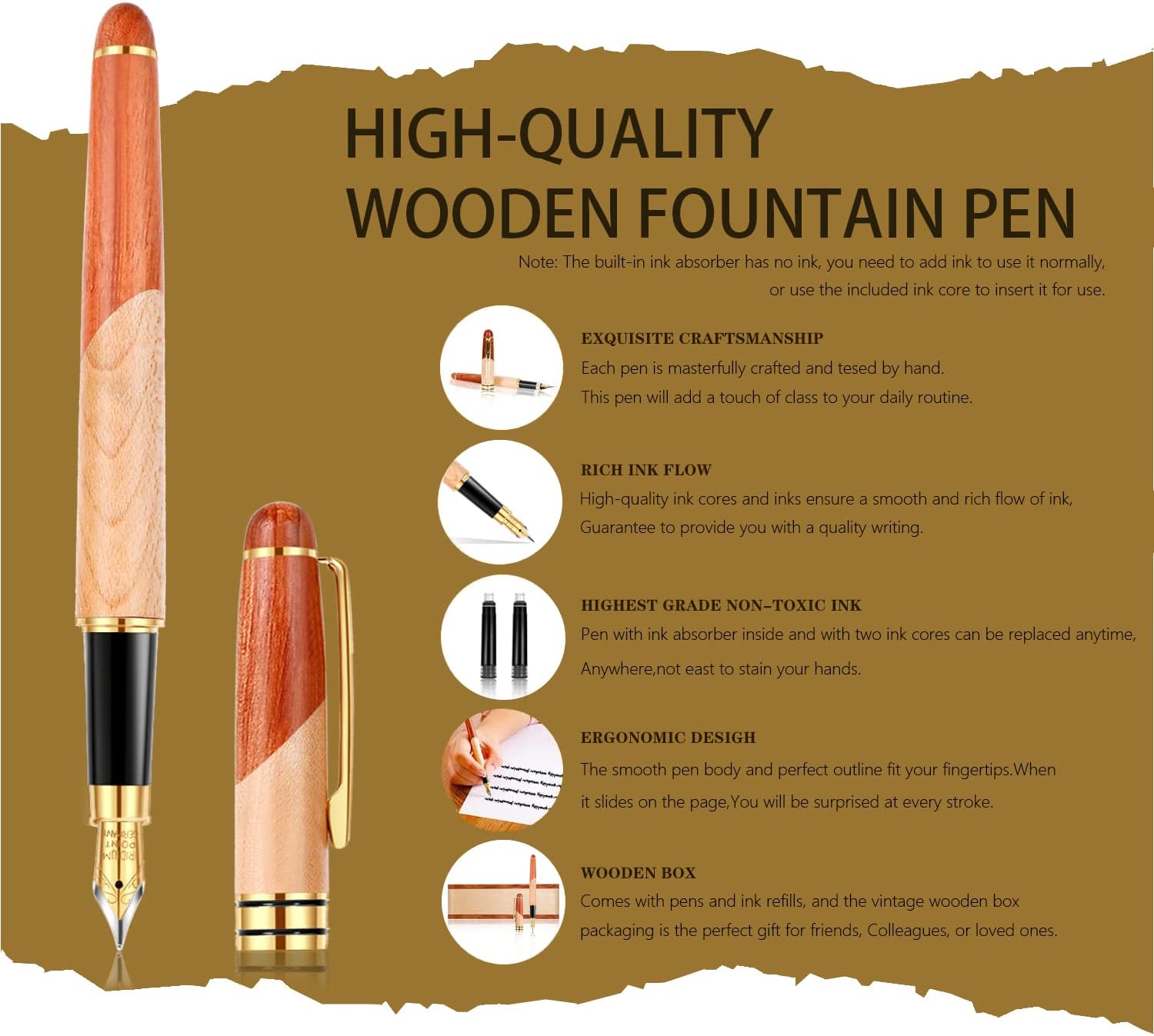 Wooden Fountain Pen Gift Set