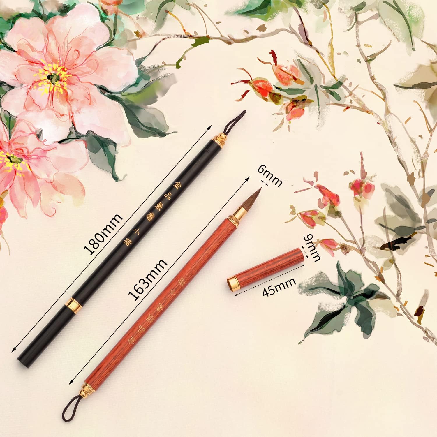 2pcs Traditional Chinese Calligraphy Writing Sumi Painting Brush Pens