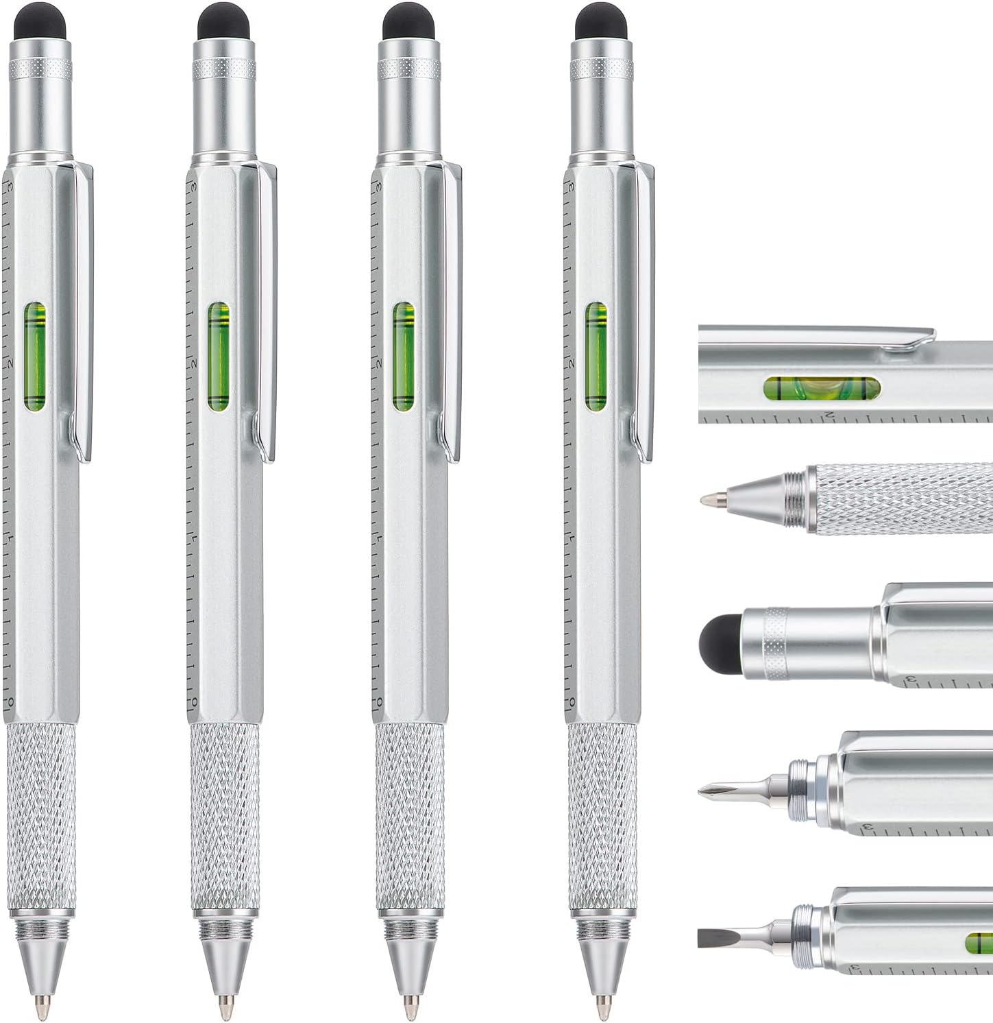 4 Pack 6IN1 Multitool Pen with Extra Refills Set