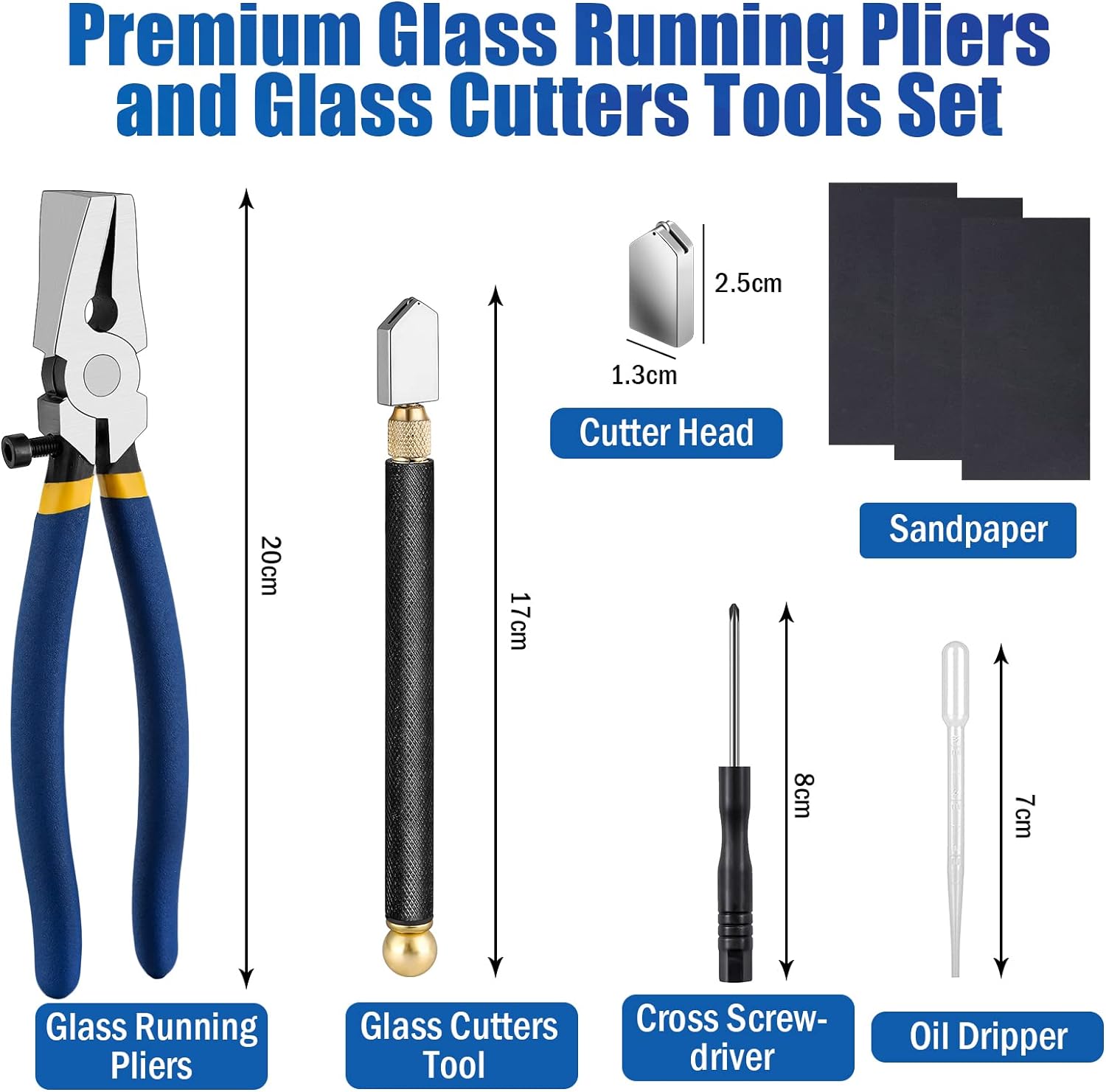 Glass Running Pliers and Pencil Style Glass Cutter Tool Set