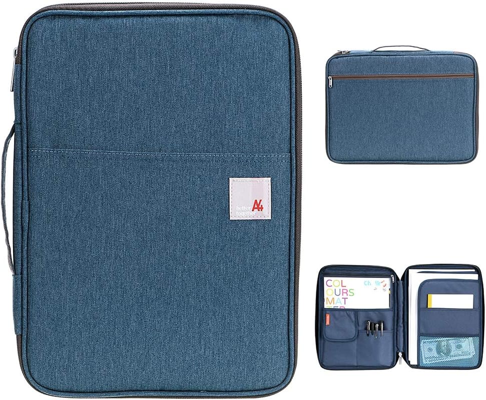 A4 Document File Bags Portfolio Organizer- Zipper Case