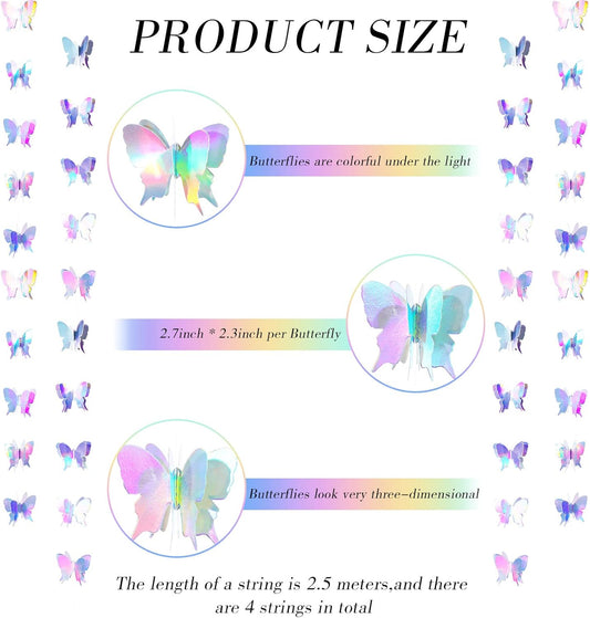 3D Butterfly Hanging Party Garlands Laser Paper Decoration