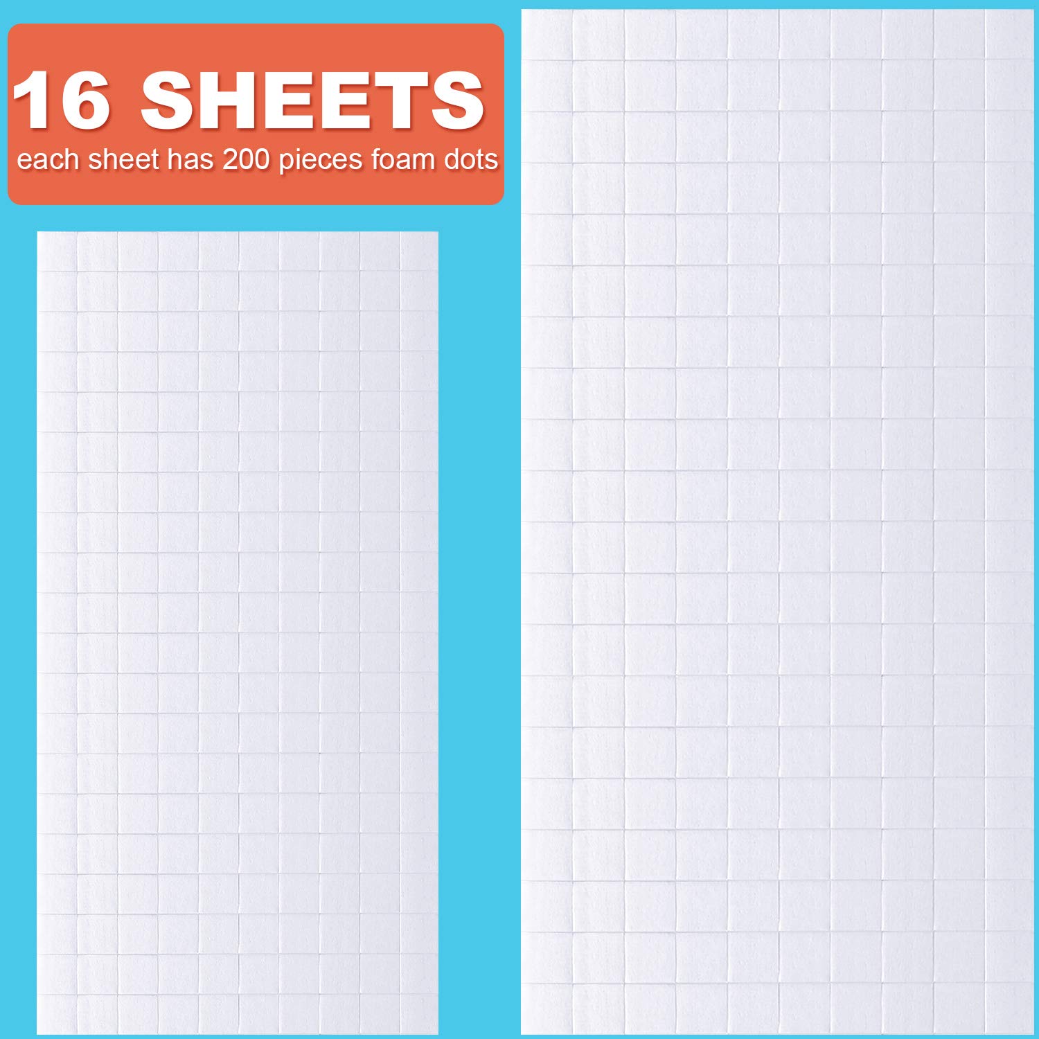 16 Sheets Craft Foam Dots Adhesive 2 Sizes