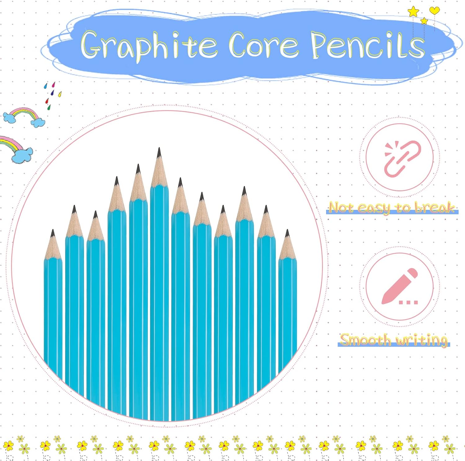 48 Pieces Golf Short Pencils with Eraser for Kids