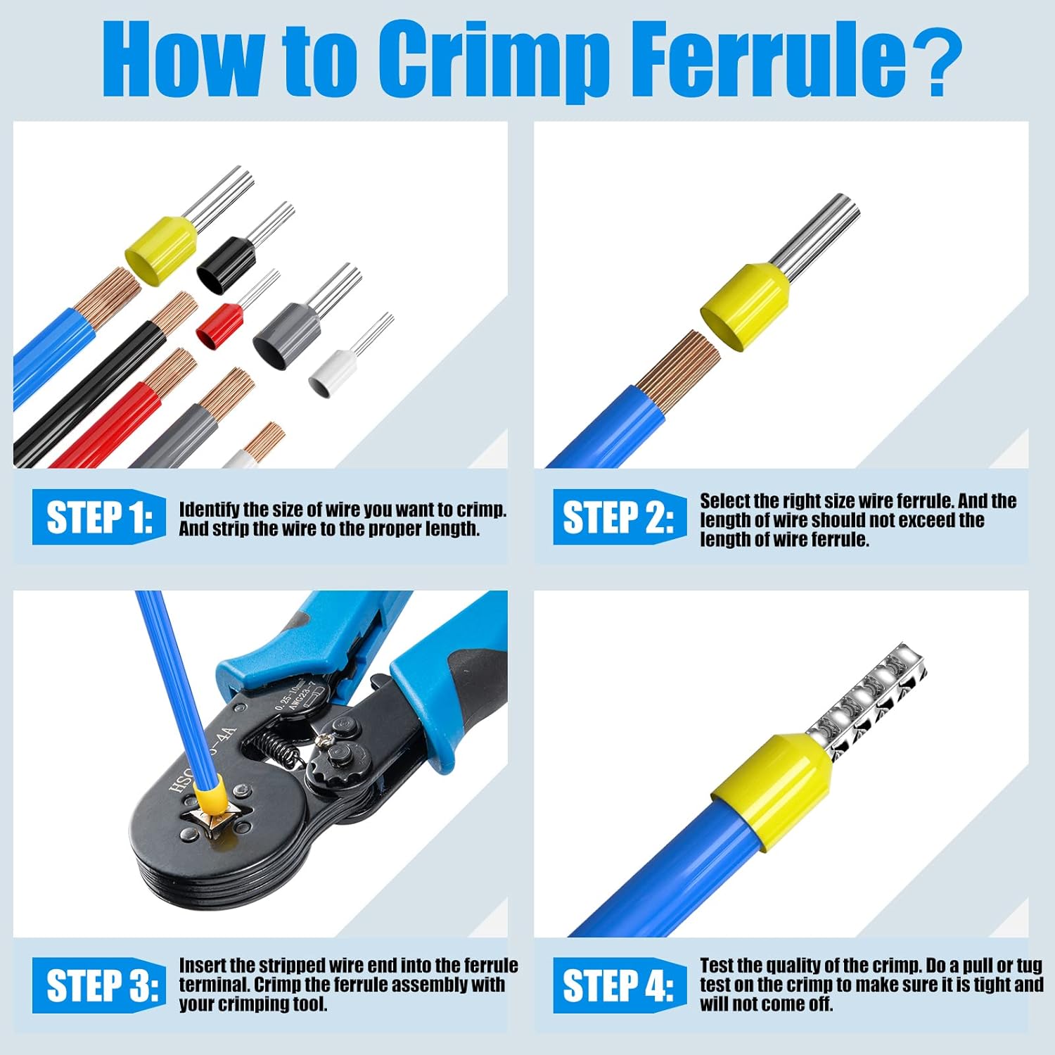 Ferrule Crimping Tool Kit with 1250PCS Wire End Ferrules,Crimper Plier