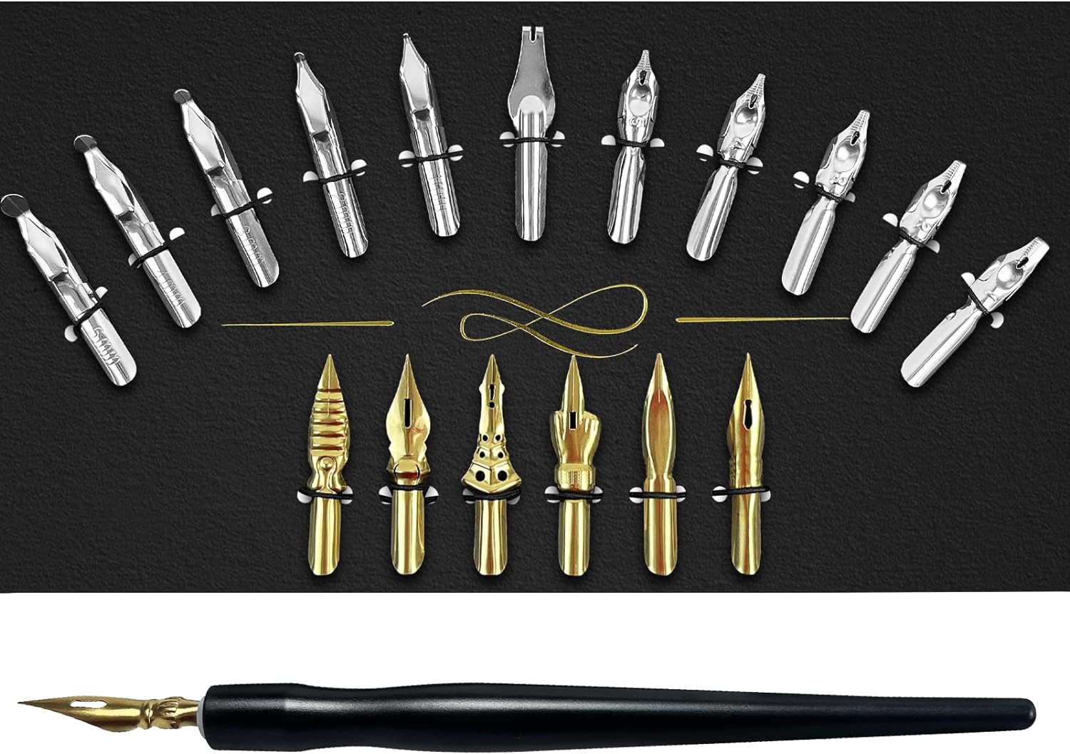 17 Pieces Stainless Steel Calligraphy Pen Nibs Set