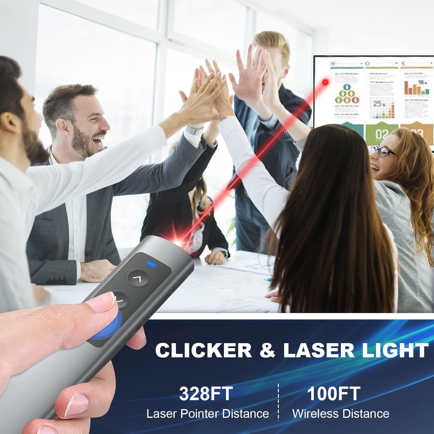 Rechargeable Green Laser Pointer Presentation Clicker for Laptop PowerPoint