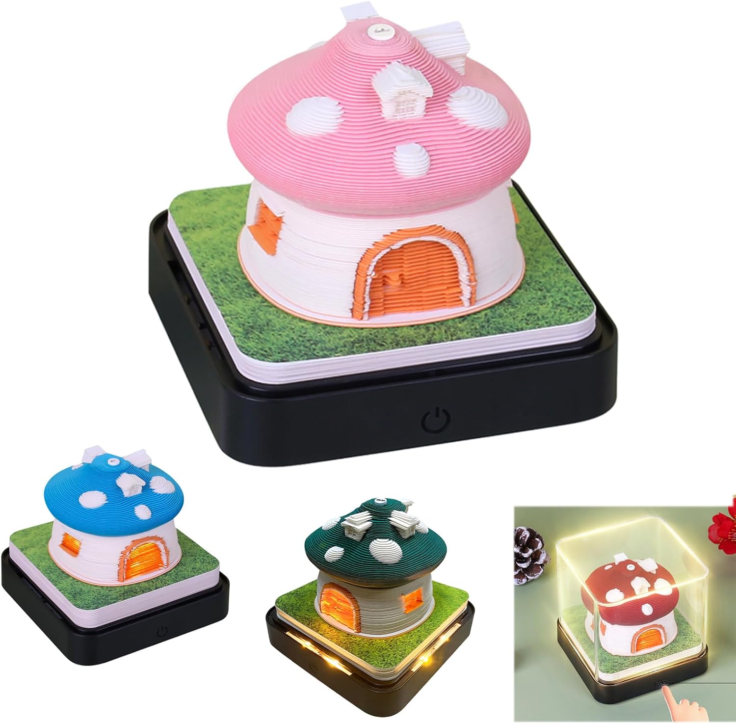 2024 Time Piece Mushroom Calendar Memo Pad with LED Lights