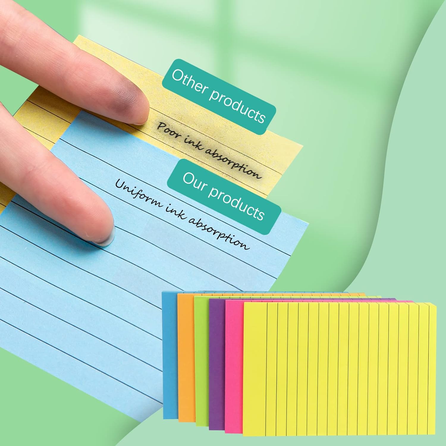 Lined Sticky Notes 4 X 6 Inch,50 Sheets/pad,6 Color