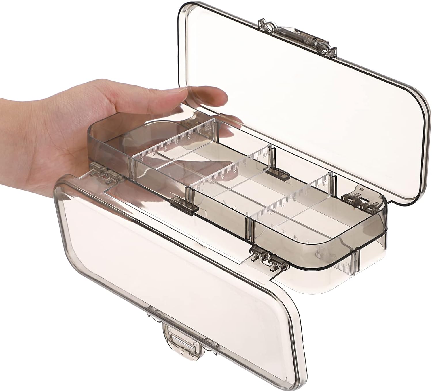 Double Deck Pencil Case Clear Plastic Stationery Box