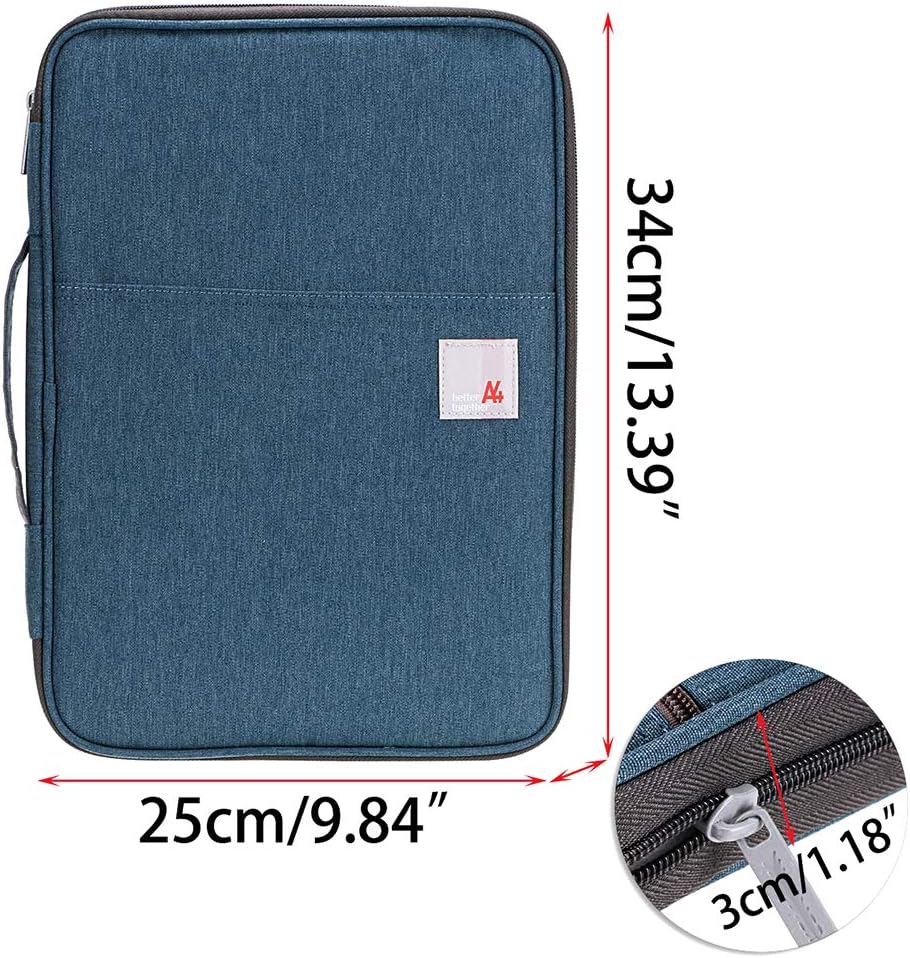 A4 Document File Bags Portfolio Organizer- Zipper Case