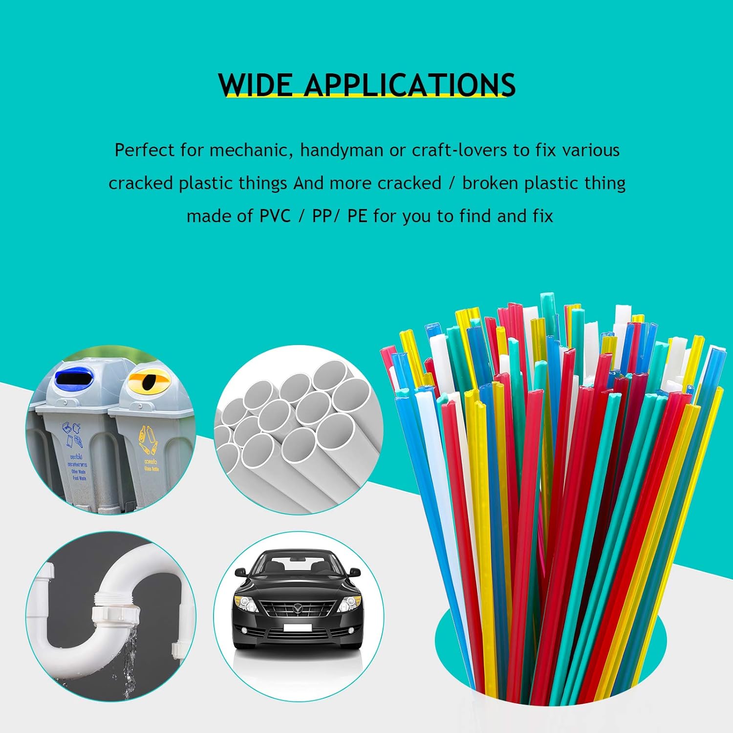 100Pcs Plastic Welding Rods 20cm