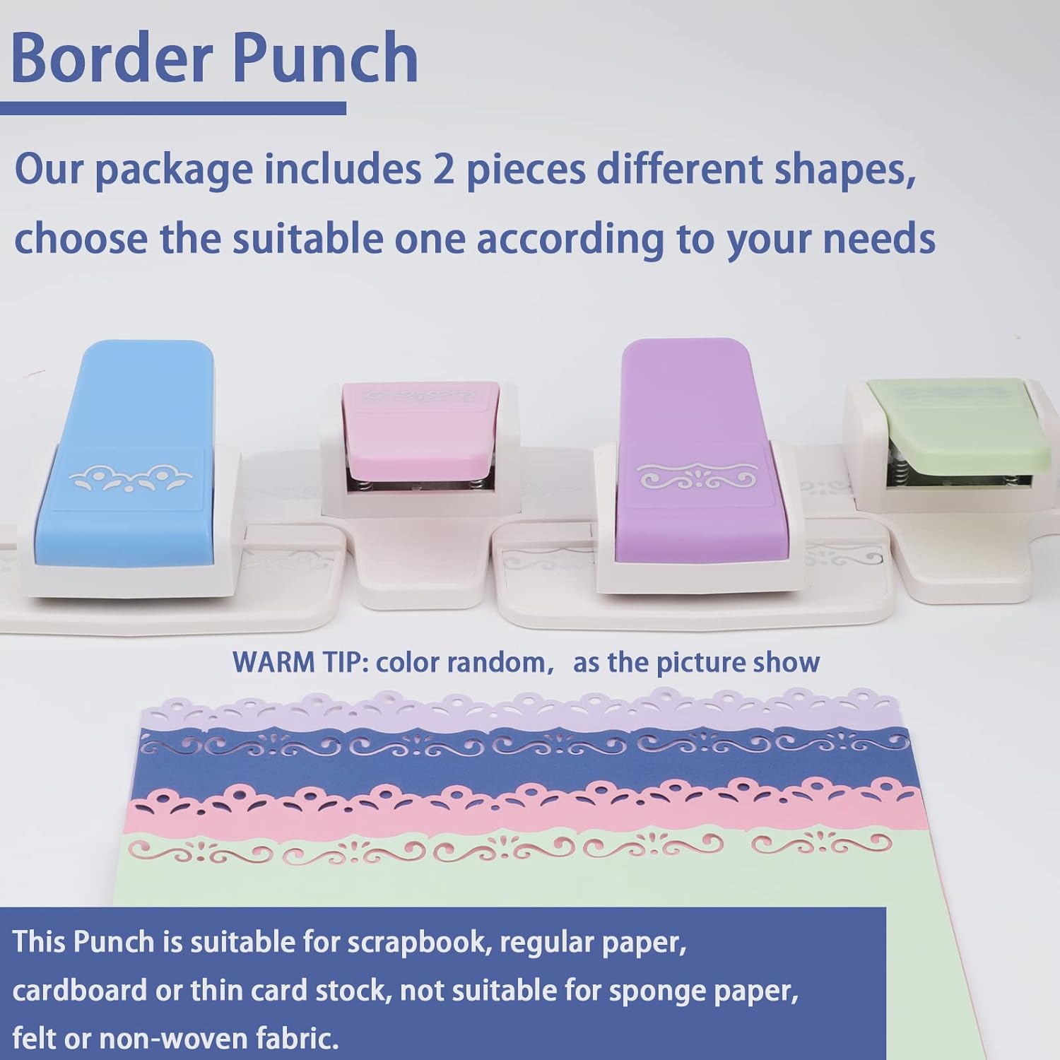 2 Pieces Border Punch for DIY Paper Crafts Scrapbooking Cards