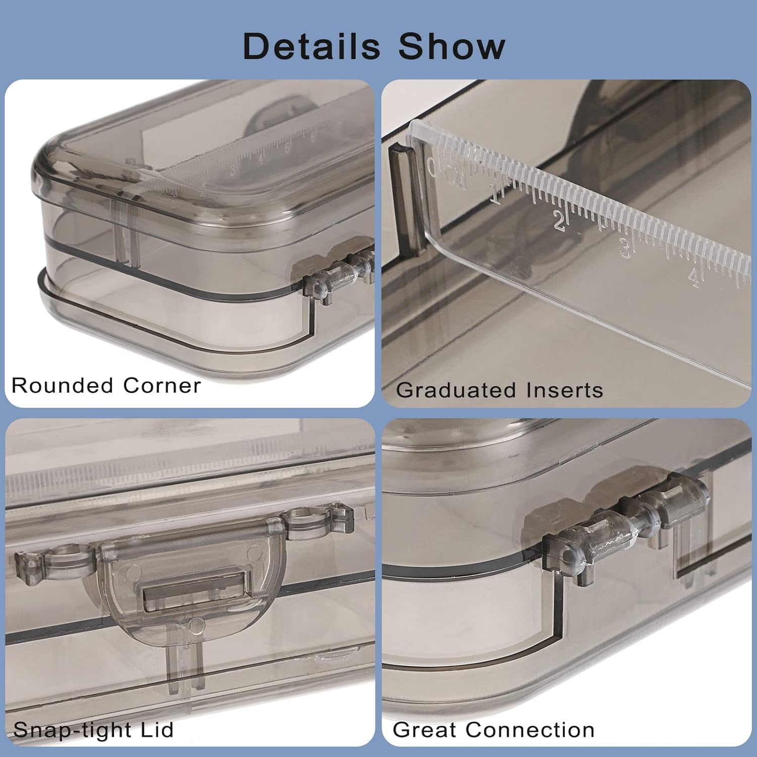 Double Deck Pencil Case Clear Plastic Stationery Box