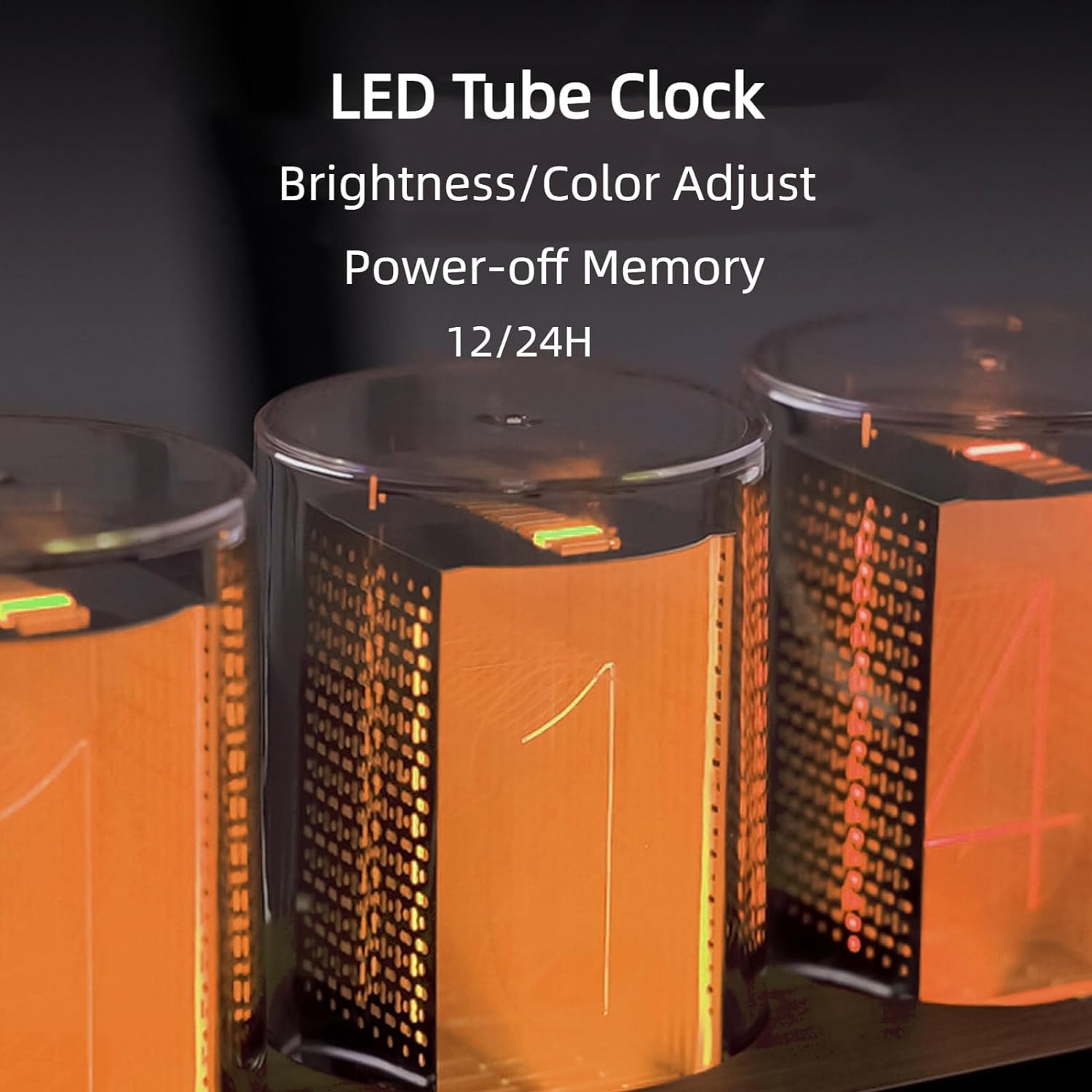 Simulation Nixie Tube Clock,RGB LED Desk Clock