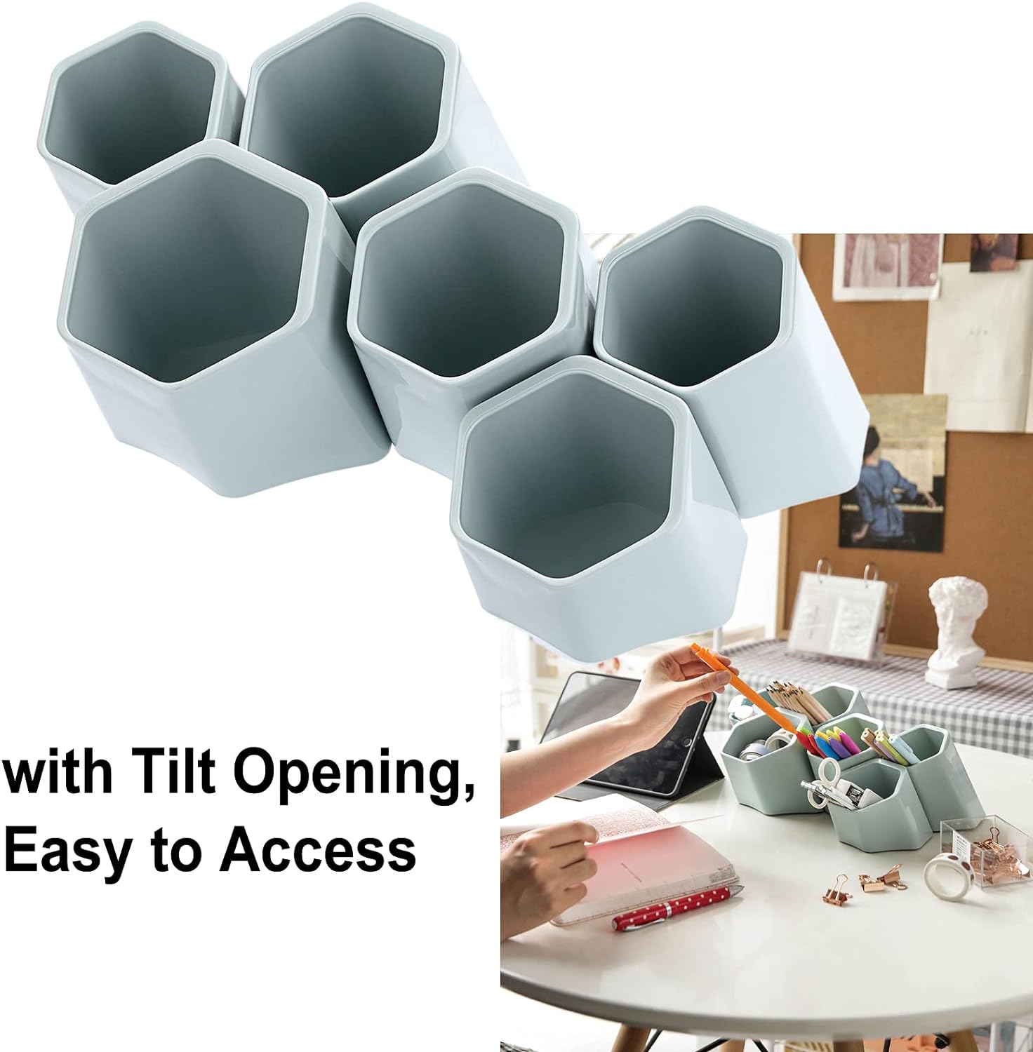 Hexagonal Creative Pen Holder Desktop Wall-Mounted