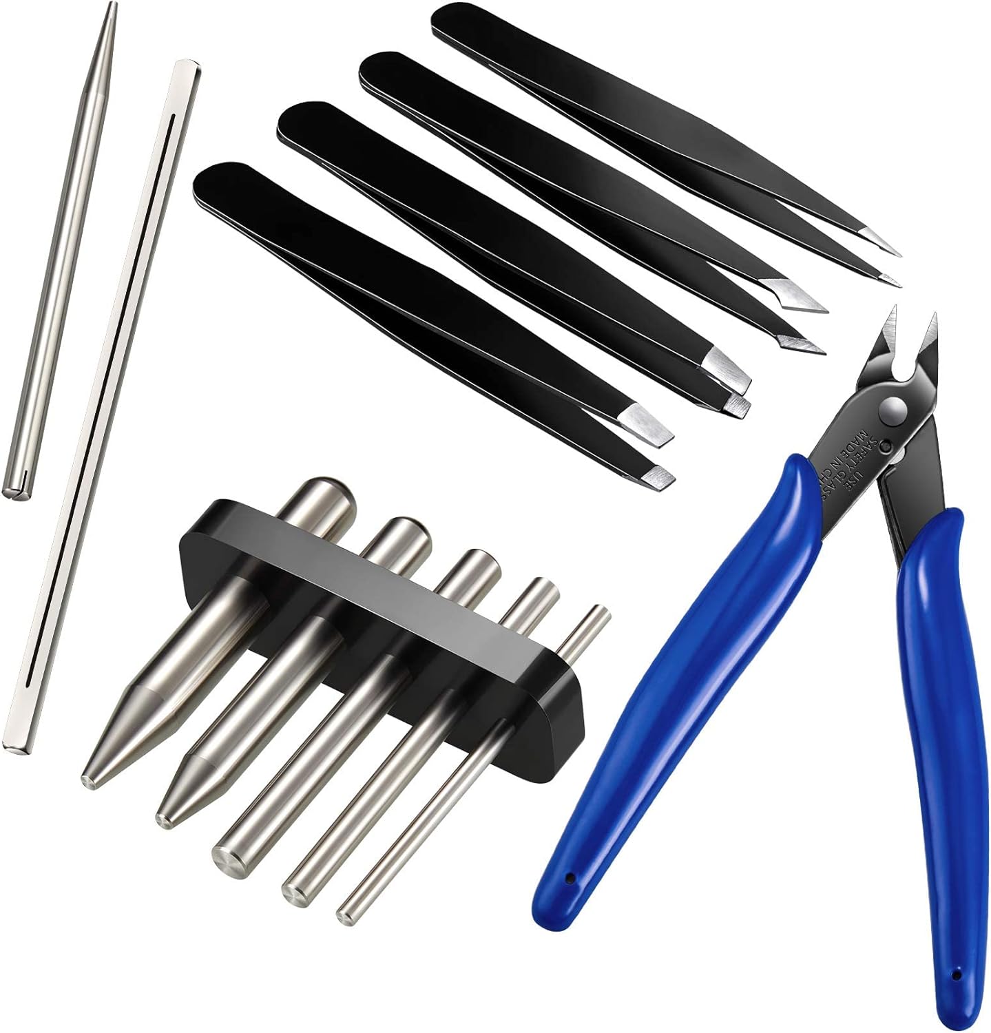 12 Metal Model Tool Kits Long Edge Bending Clipper Tweezers