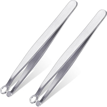 Nose Hair Tweezers Stainless Steel Round Head 2 Pack