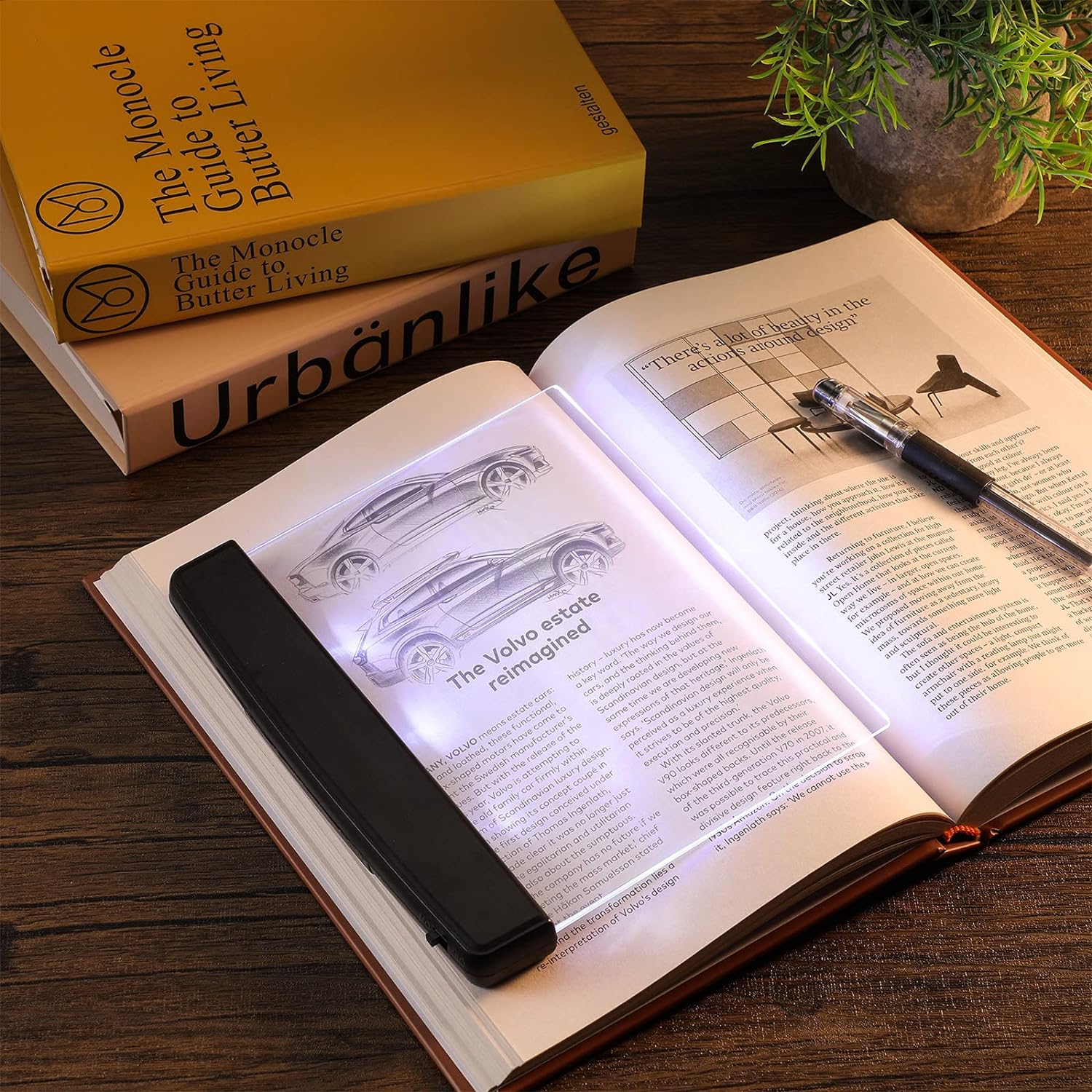 Portable Flat Bookmark LED Reading Light,Glass,Eye Care Reading Lamp