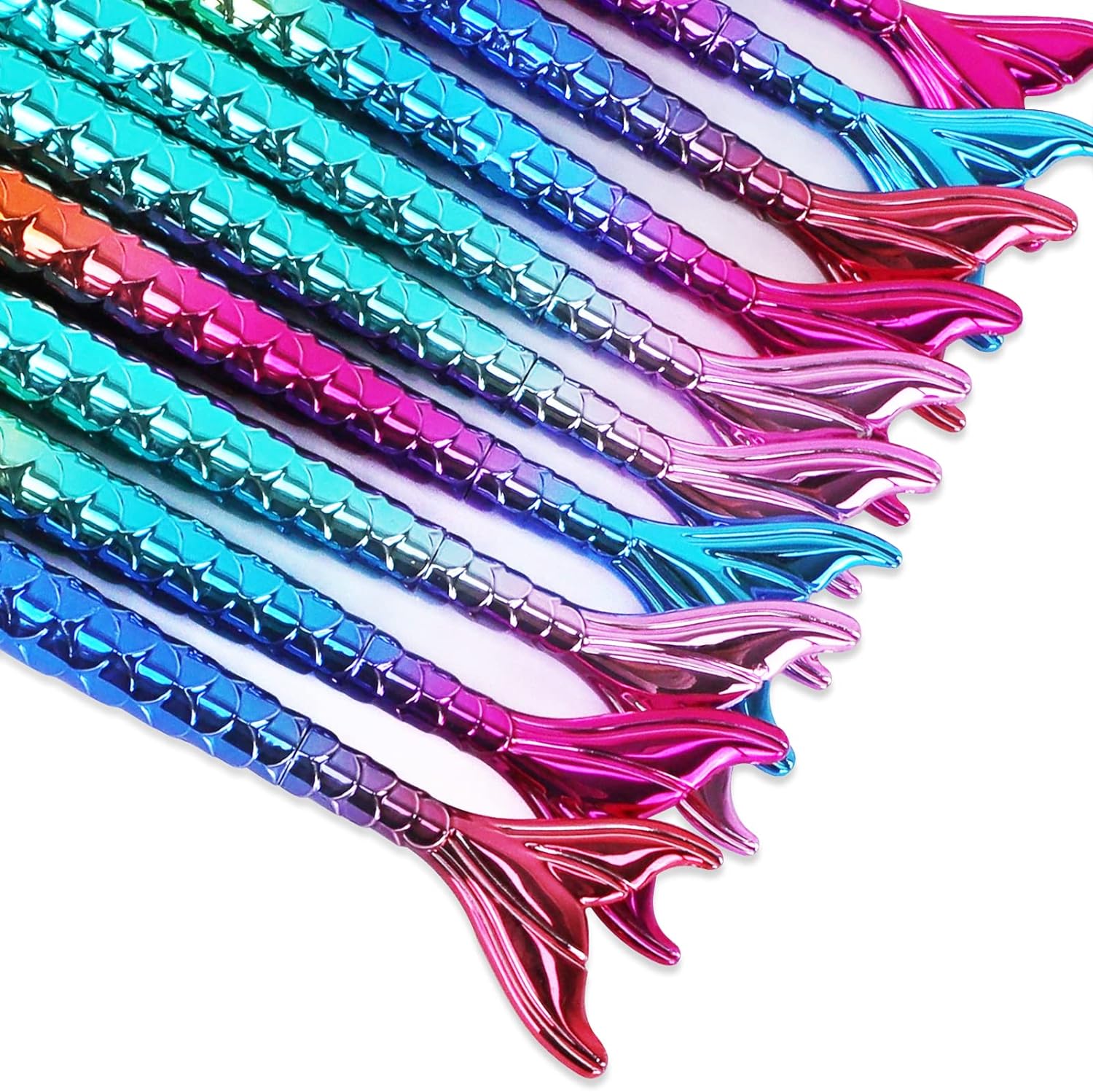 10PCS Mermaid Shaped Cute Fish Ballpoint Pens