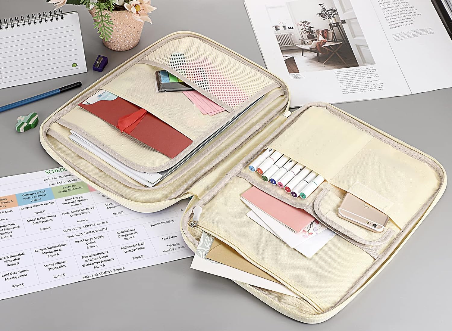 A4 Document Bags Portfolio Organizer-Zippered Case