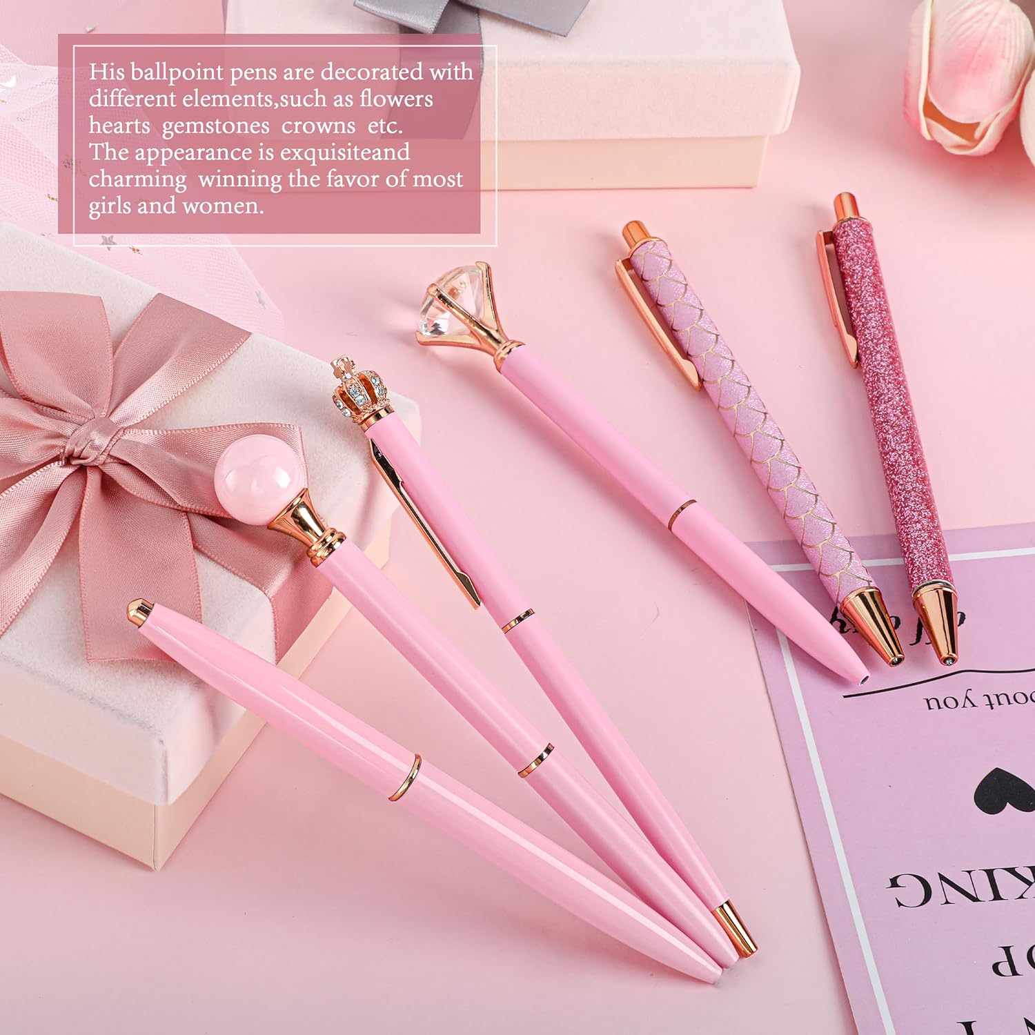 10Pcs Ballpoint Pens Set Party Favors for Kids Purple Pink Pens Gifts