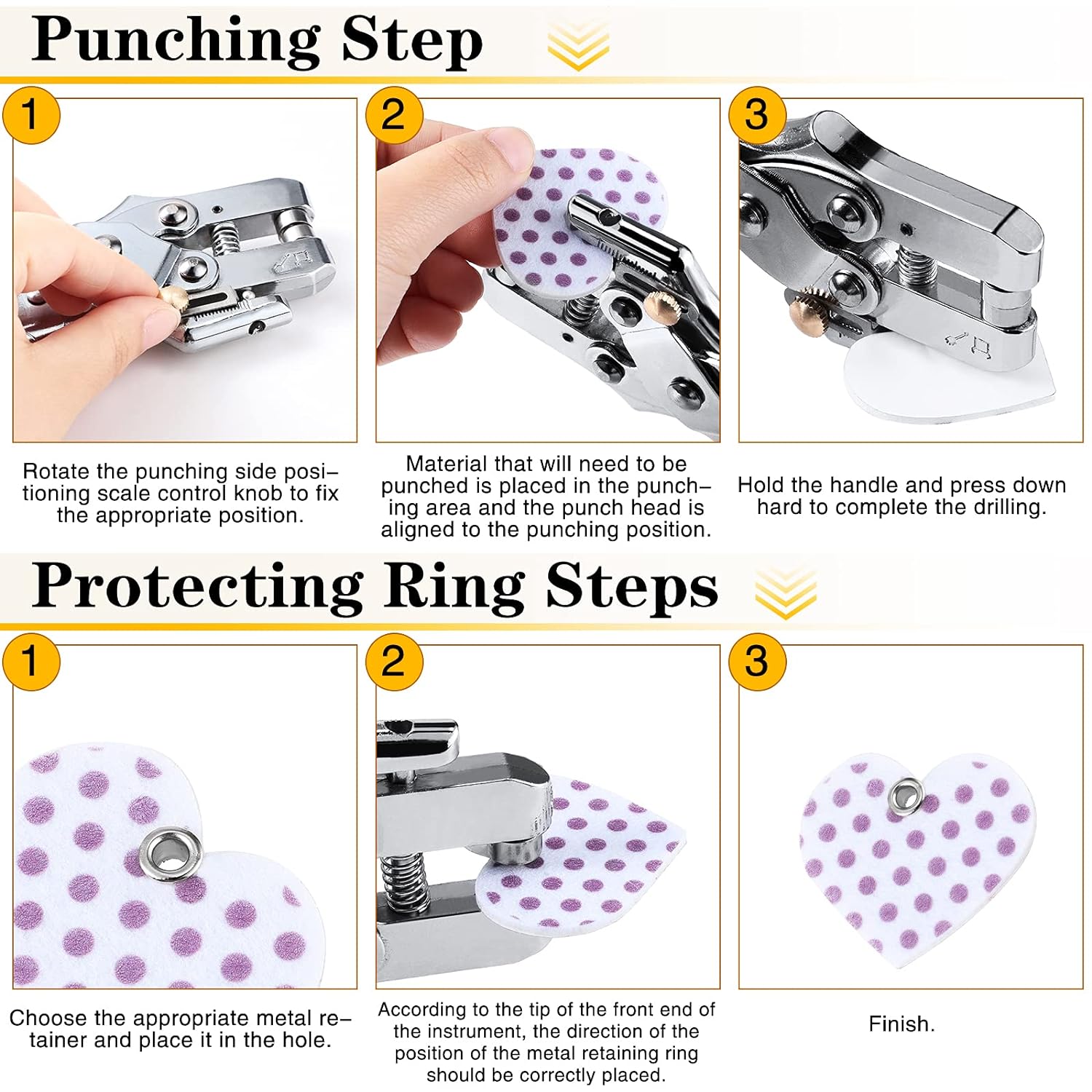 3/16 Inch Grommet Hole Punch Tool Kit with 200Pcs Grommets Eyelets