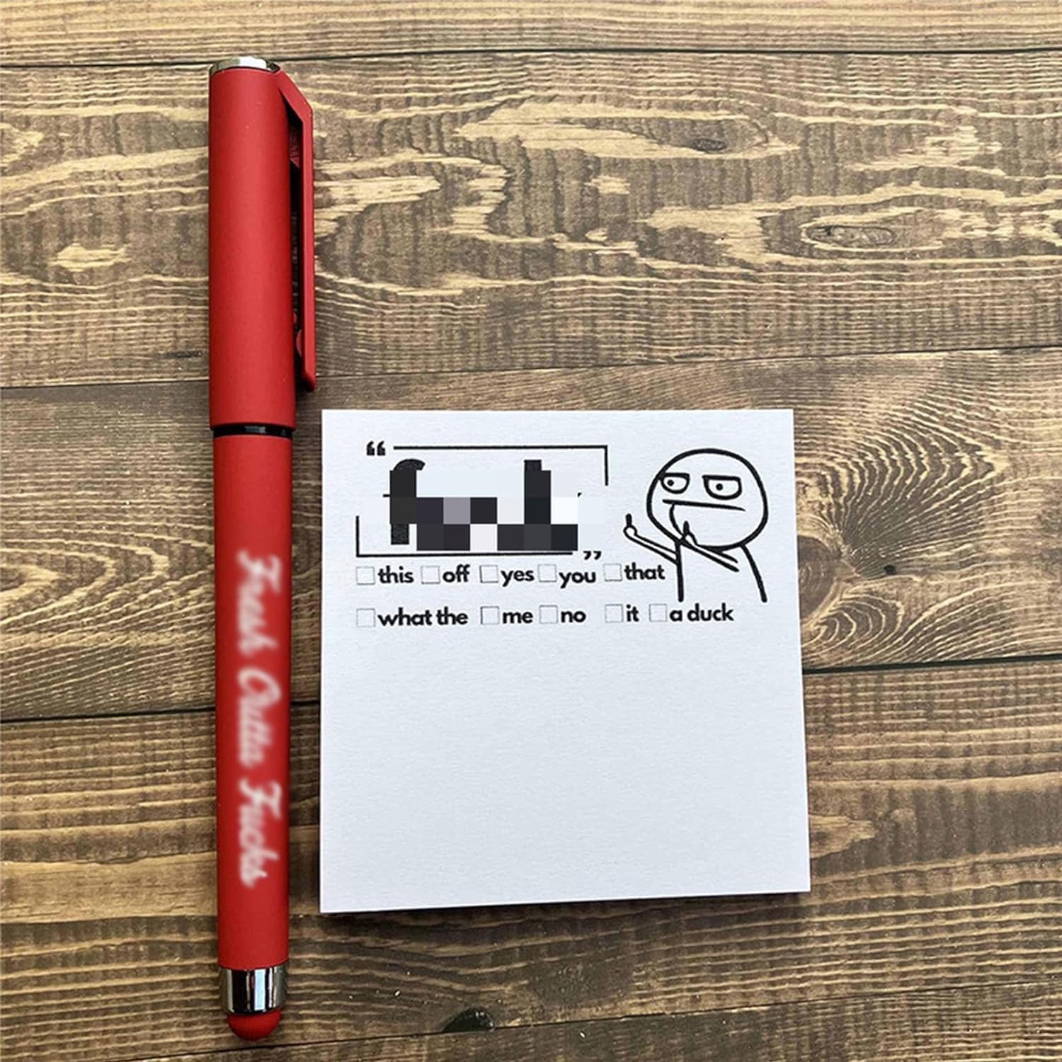 Fresh Outta Fucks Pad and Pen with Funny Stickers 2 Pack