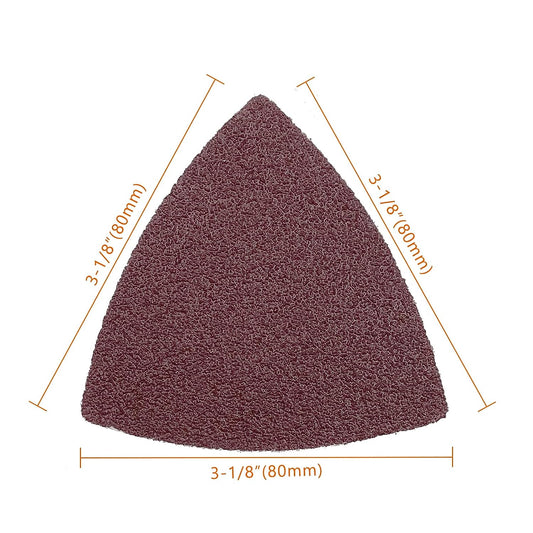 170PCS Hook and Loop Triangle Sandpaper for 3-1/8 Inch