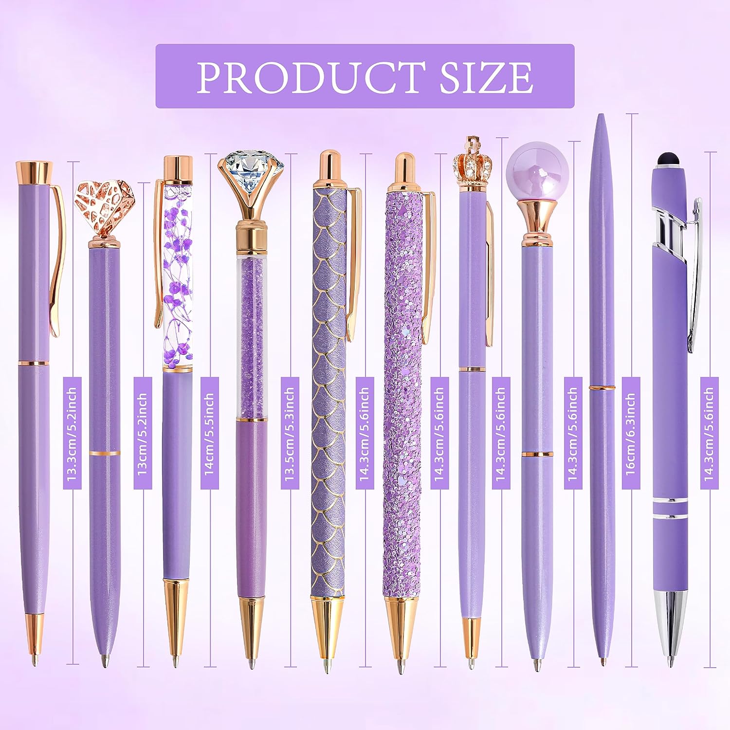 10Pcs Ballpoint Pens Set Party Favors for Kids Purple Pink Pens Gifts