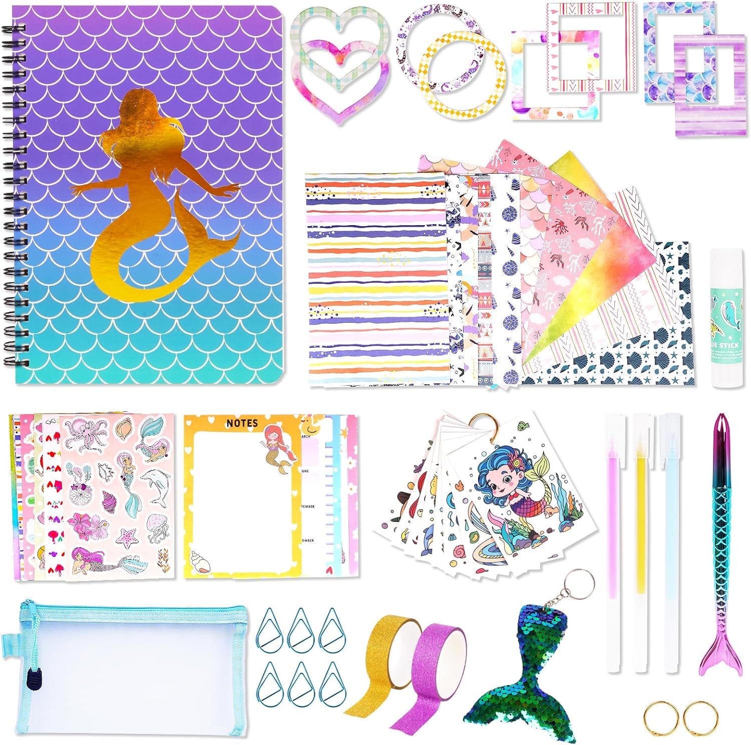 DIY Scrapbook Journal Kit for Girls Diary 6-14 Years Mermaid