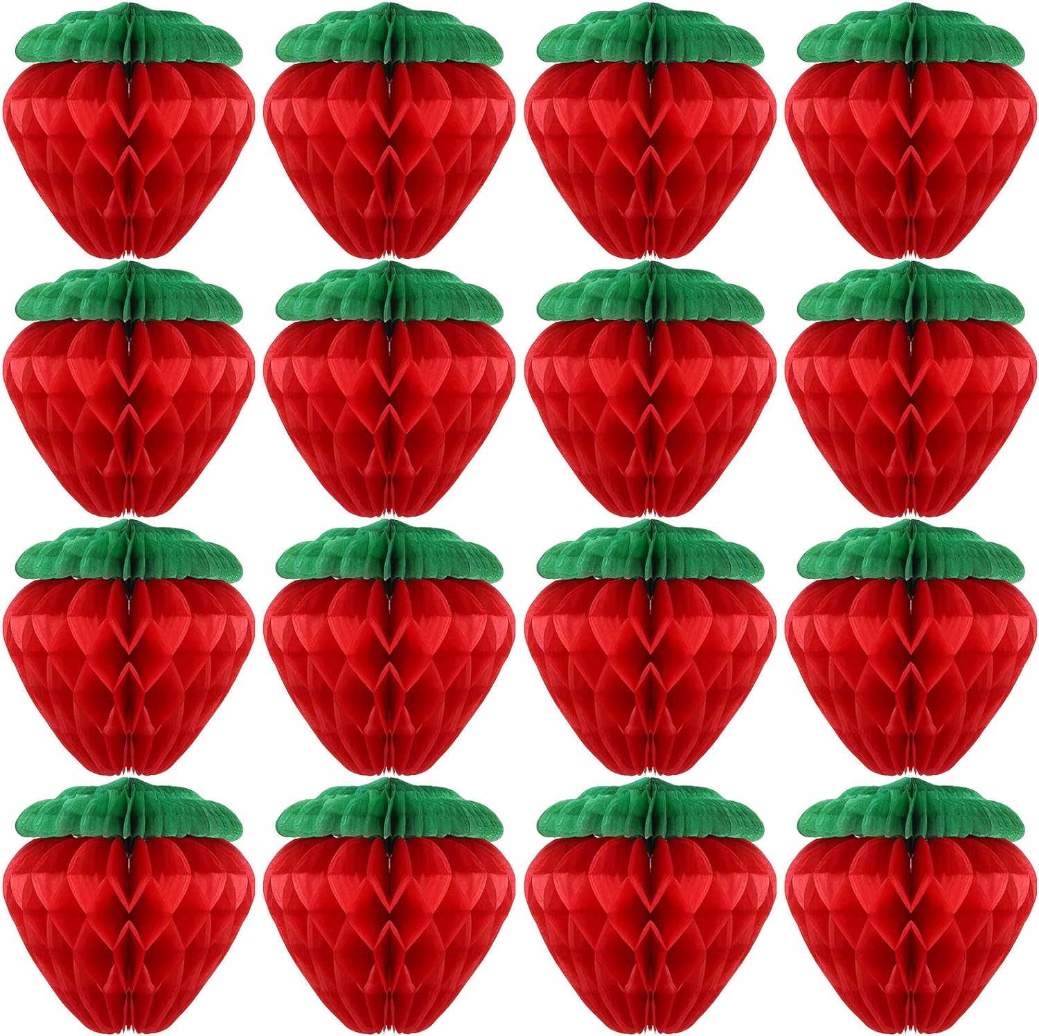 6 Inch Tissue Paper Strawberry Ball Decoration Red