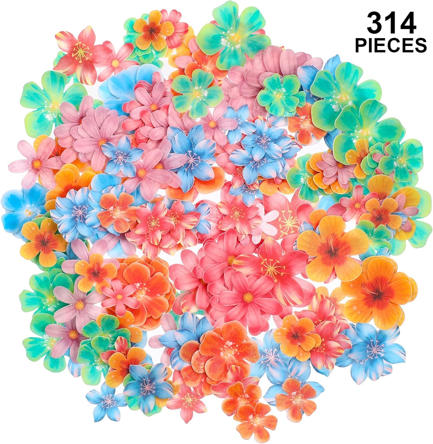 314Pcs Flowers Cupcake Toppers Wedding Cake